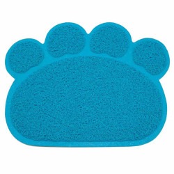 Cat Litter Tuvalet Kabı Önü Pati Figürlü Kedi Paspası Mavi 60*45 Cm