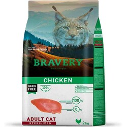Bravery Tahılsız Kısırlaştırılmış Kedi Maması Tavuklu 2 Kg