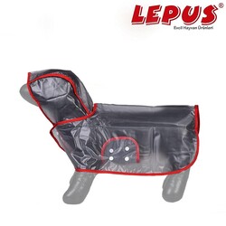 Lepus Köpek Kırmızı Şeritli Şeffaf Yağmurluk Small
