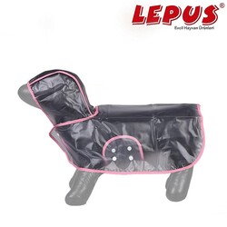 Lepus Köpek Pembe Şeritli Şeffaf Yağmurluk XLarge