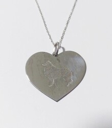 Petcanlar Kalp Desenli İçi Dolu Köpek Figürlü Gümüş Kolye Silver 925 Ayar