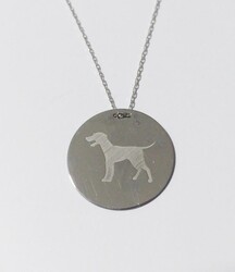 Petcanlar İçi Dolu Köpek Figürlü Yuvarlak Gümüş Kolye Silver 925 Ayar