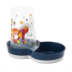 Moderna Friends Hazneli Kedi Mama ve Su Kabı Lacivert 1.5 Litre