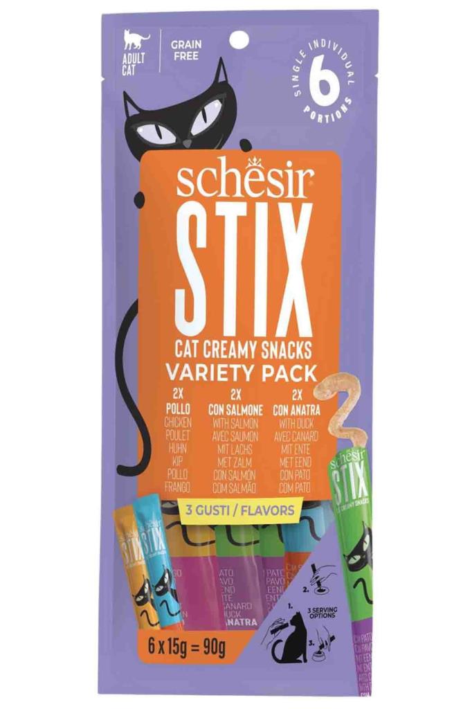Schesir Cat Stix Karışık Lezzetli Krema Kedi Ödülü 6x15 Gr