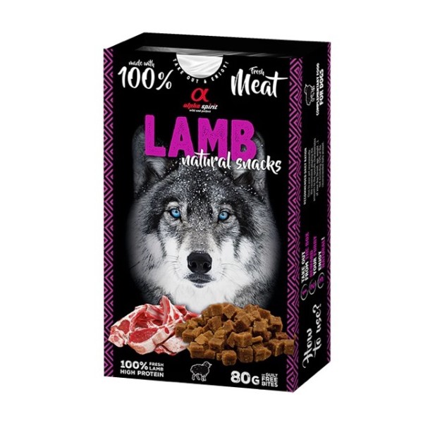 Alpha Spirit Doğal Atıştırmalık Kuzu Etli Köpek Ödülü 80 Gr