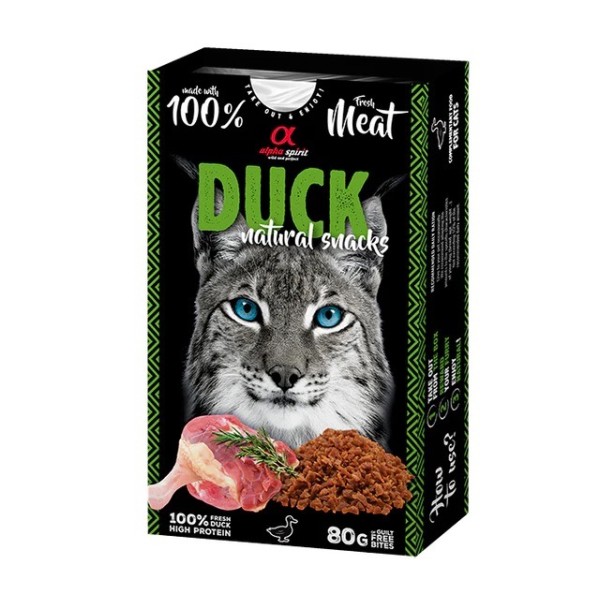Alpha Spirit Natural Atıştırmalık Ördek Etli Kedi Ödülü 80 Gr
