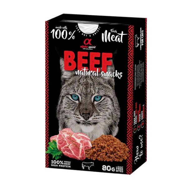 Alpha Spirit Natural Atıştırmalık Sığır Etli Kedi Ödülü 80 Gr