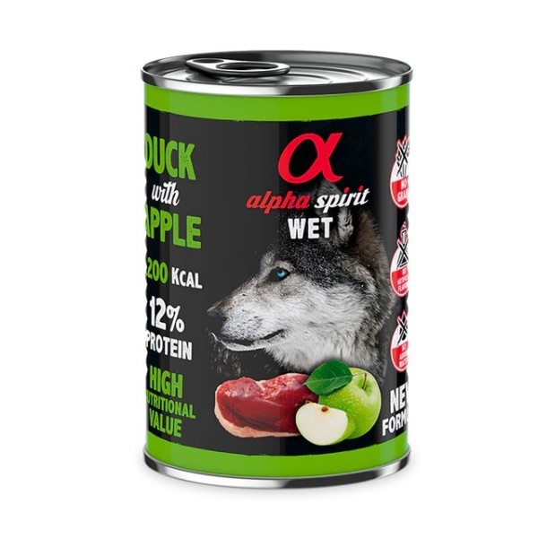 Alpha Spirit Ördek Etli İle Elmalı Yetişkin Köpek Konservesi 400 Gr