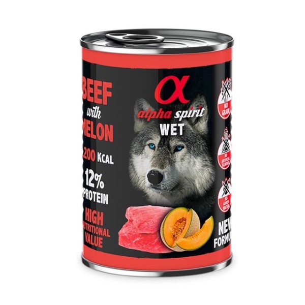 Alpha Spirit Wet Foot Kavunlu Dana Etli Yetişkin Köpek Konservesi 400 Gr