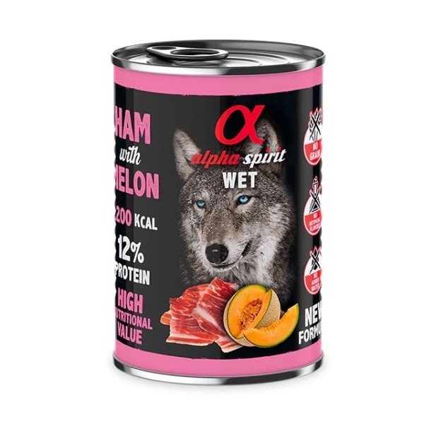 Alpha Spirit Wet Foot Kavunlu Domuz Etli Yetişkin Köpek Konservesi 400 Gr