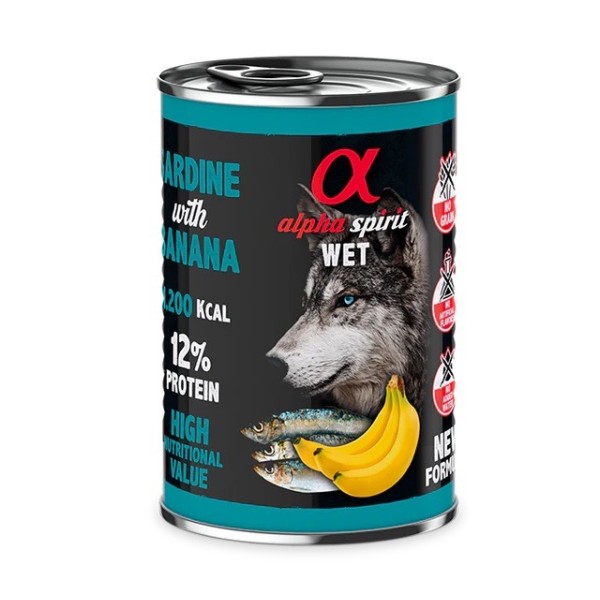 Alpha Spirit Wet Foot Muzlu Sardalyalı Yetişkin Köpek Konservesi 400 Gr
