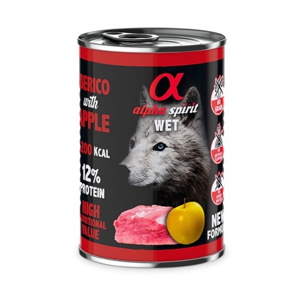 Alpha Spirit Wet Foot Sarı Elma Domuz Etli Yetişkin Köpek Konservesi 400 Gr