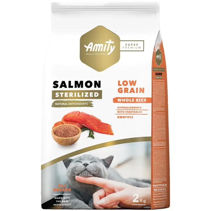 Amity Süper Premium Düşük Tahıllı Kısırlaştırılmış Somon Balıklı Kedi Maması 2 Kg