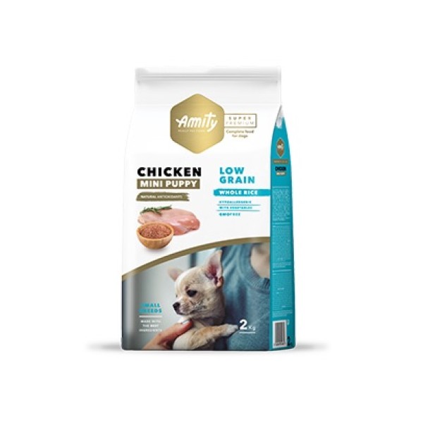 Amıty Süper Premium Low Düşük Tahıllı Tavuklu Mini Yavru Köpek Maması 2 Kg