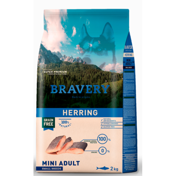 Bravery Herring Ringa Balığı Tahılsız Mini Köpek Maması 2 Kg