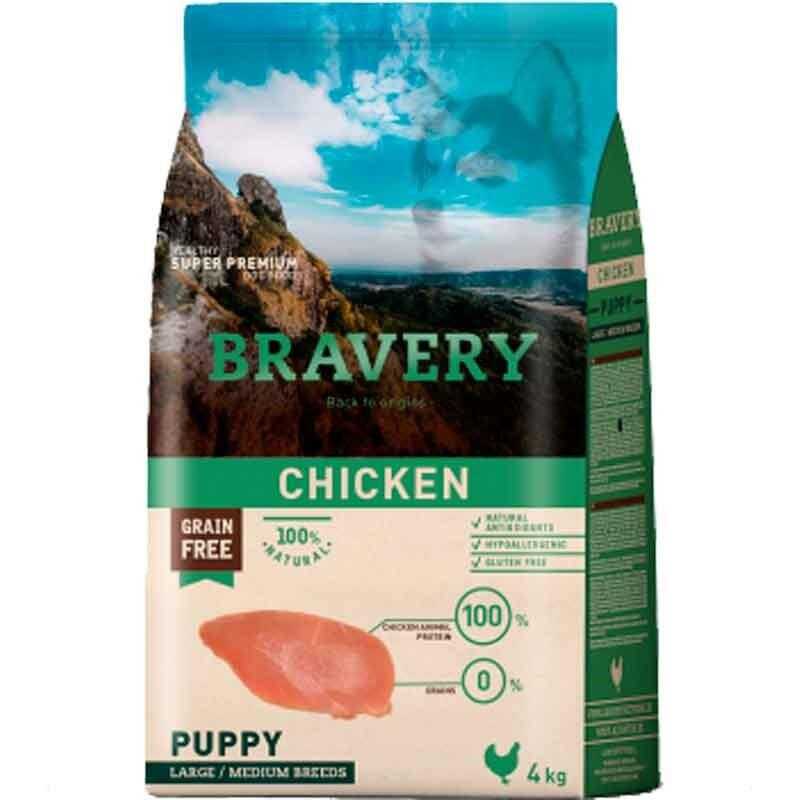 Bravery Tahılsız Tavuklu Yavru Köpek Maması 4 Kg