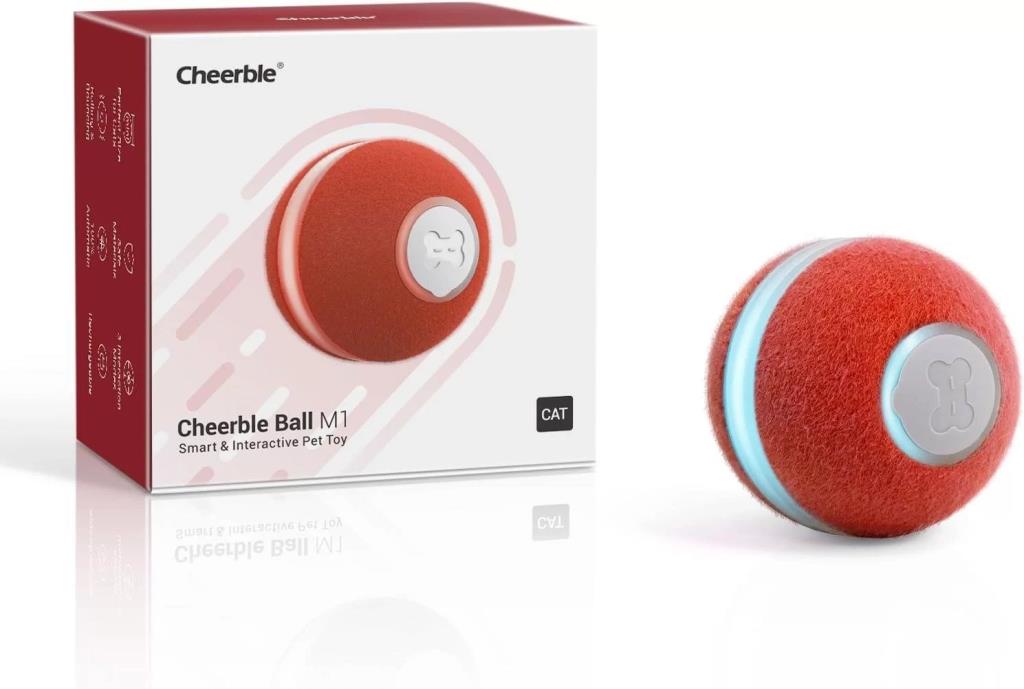 Cheerble Şarjlı Akıllı İneraktif Kedi Oyun Topu Kırmızı 4 Cm