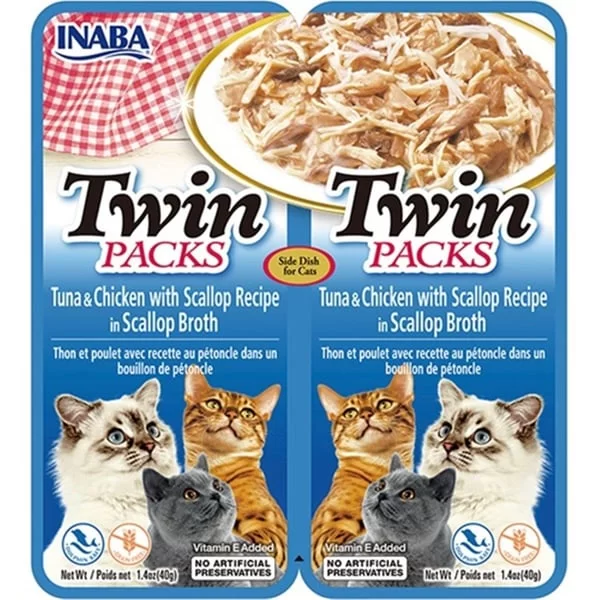 Ciao Twin Packs Deniz Taraklı Ton Balıklı ve Tavuklu Kedi Çorbası 2x40 Gr