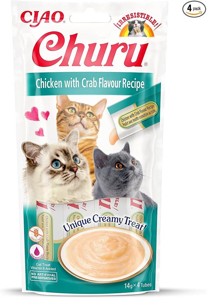 Cıau Churu Cream Tavuklu ve Yengeçli Kedi Ödül Kreması 4X14 Gr