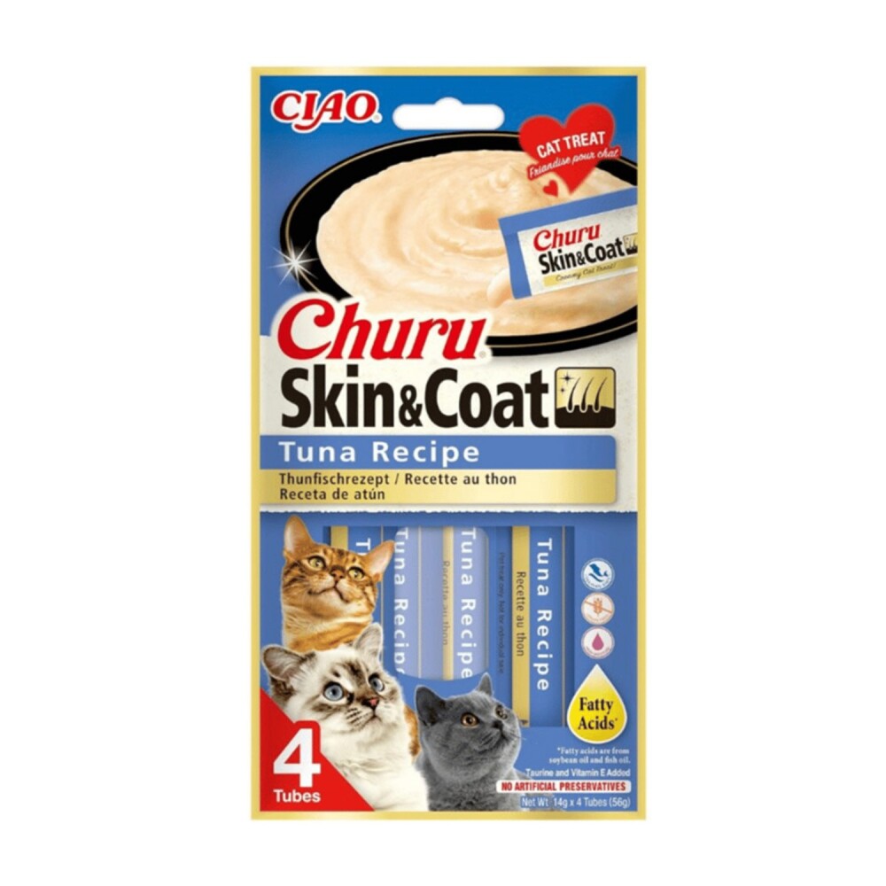 Cıau Churu Skin Coat Cilt ve Tüy Sağlığı Ton balıklı Ödül Maması 4X15 Gr