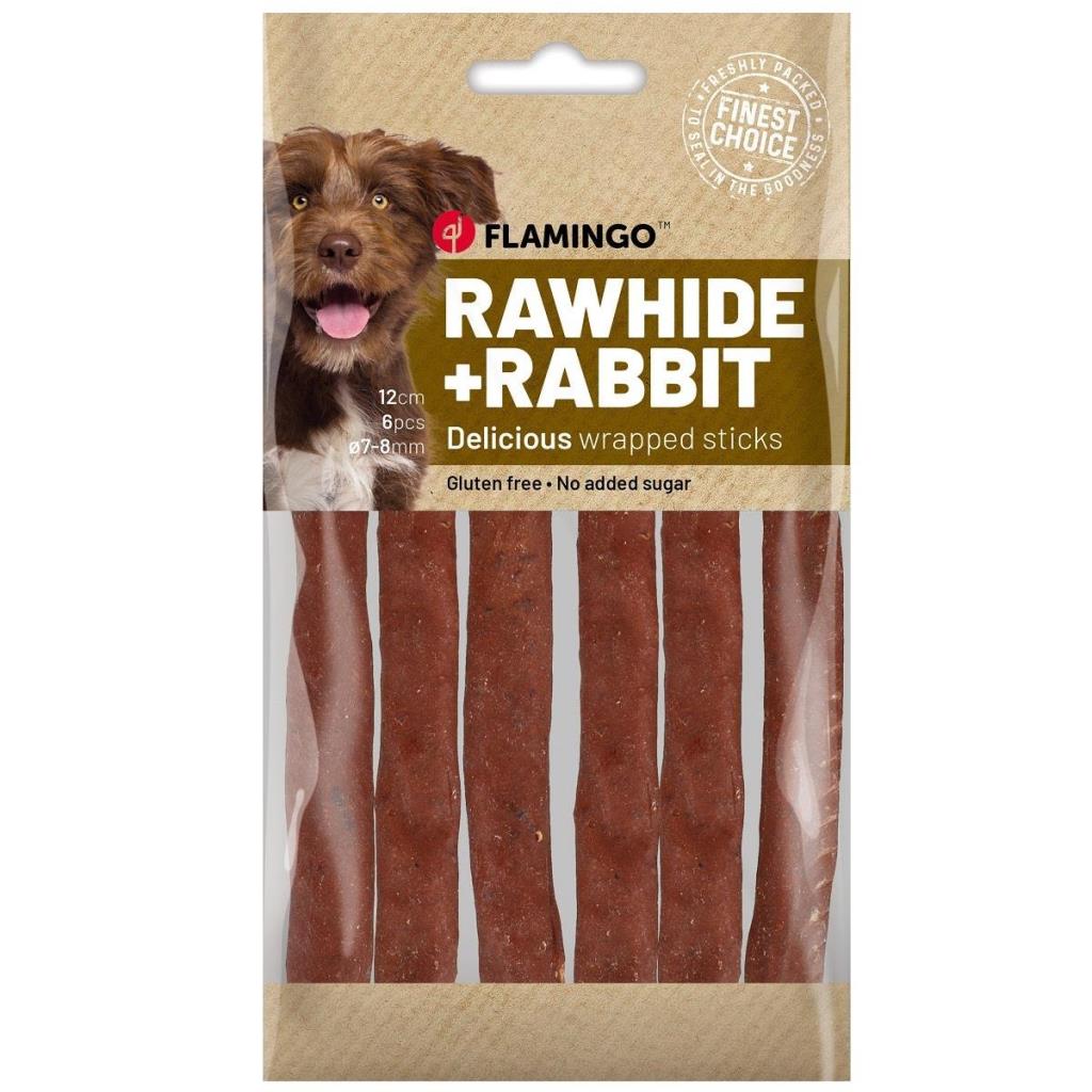 Flamingo R'hide Çubuk Tavşanlı Köpek Ödül Maması 8 mm 12 Cm 70 Gr