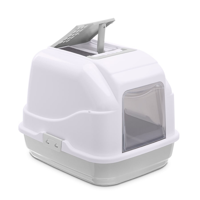 Imac Easy Cat Kapalı Kedi Tuvaleti Gri Beyaz 50x40x40 Cm