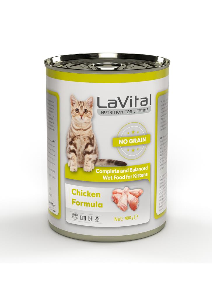 La Vital Tahılsız Yavru Yaş Kedi Maması Ezme Tavuk Etli 400 Gr