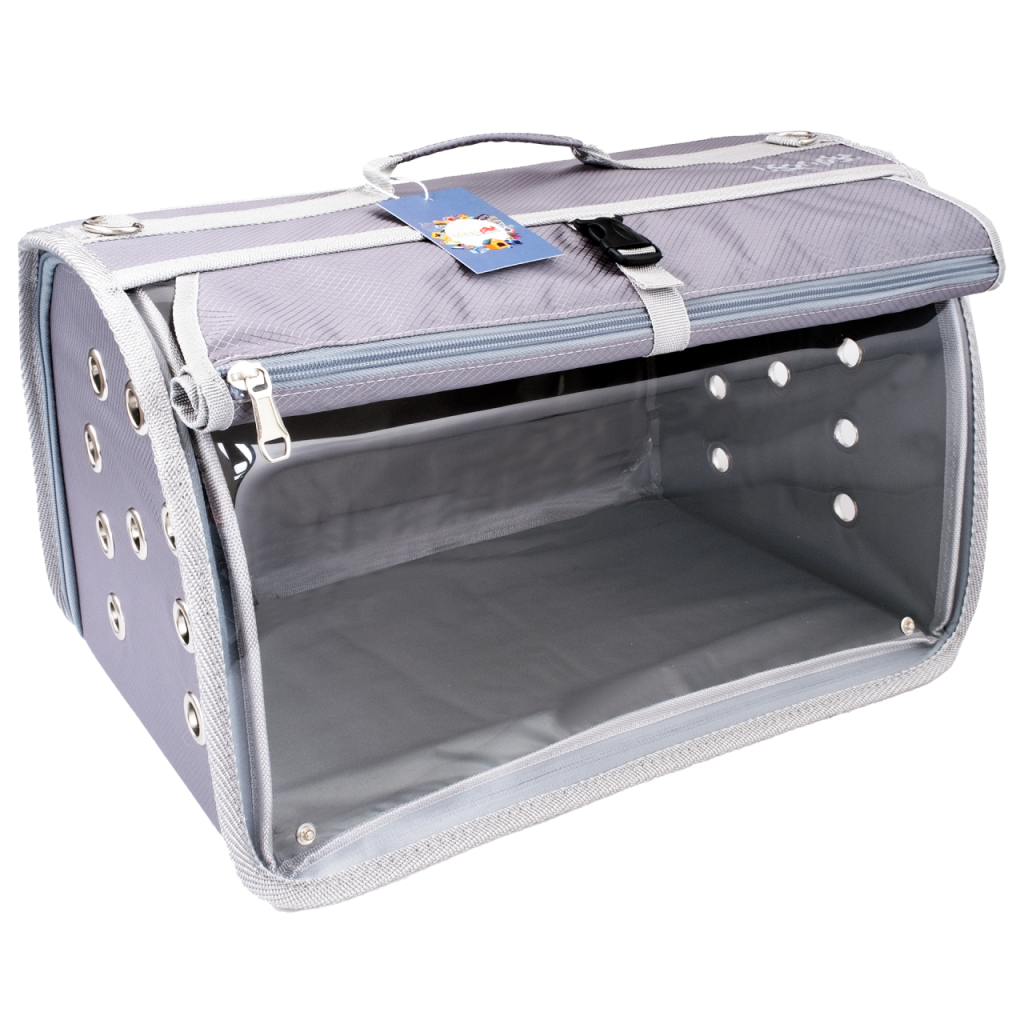 Leon Pet Büyük Akustik Kedi ve Köpek Taşıma Çantası Gri