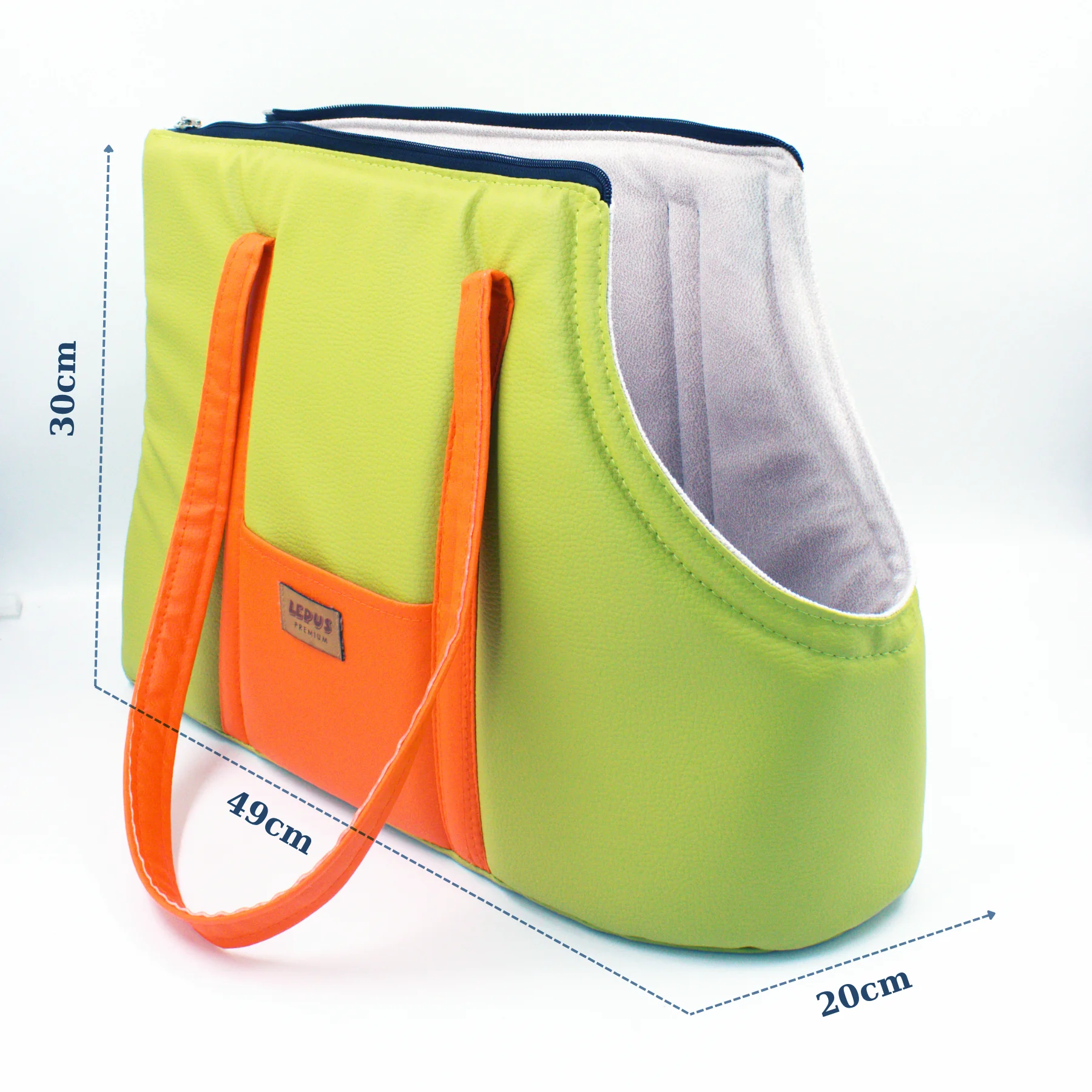 Lepus Sling Bag Kedi Köpek Omuz Taşıma Çantası Yeşil Turuncu 20X49X30 Cm