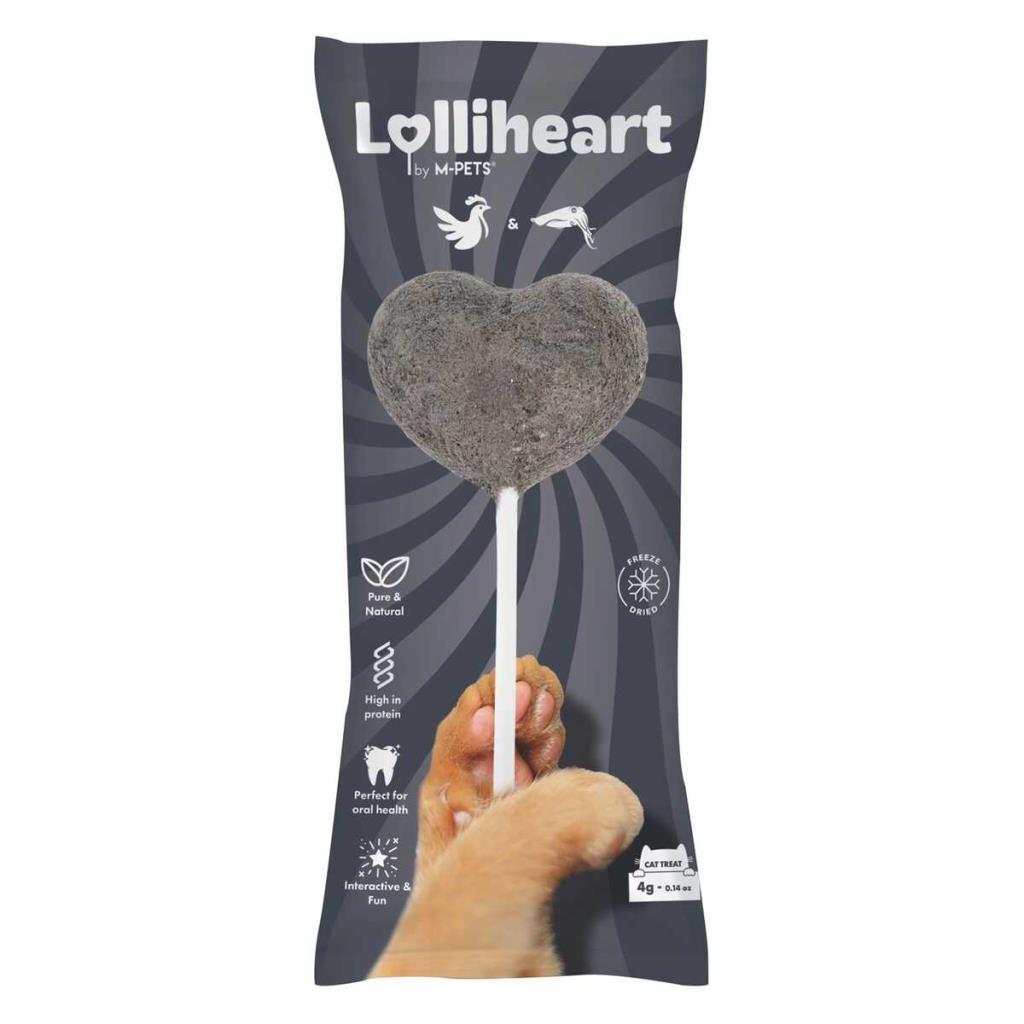 M-Pets Lolliheart Tavuklu ve Mürekkep Balıklı Lolipop Kedi Ödül Maması 4 Gr