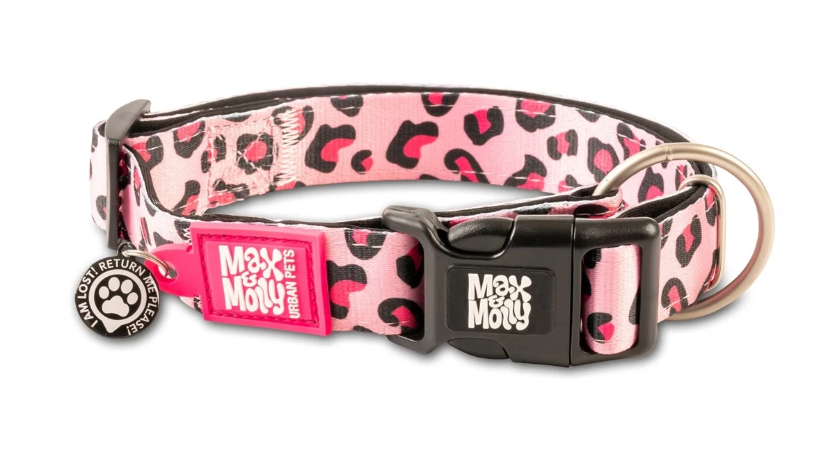 Max & Molly Leopard Pink Smart ID Köpek Boyun Tasması Large