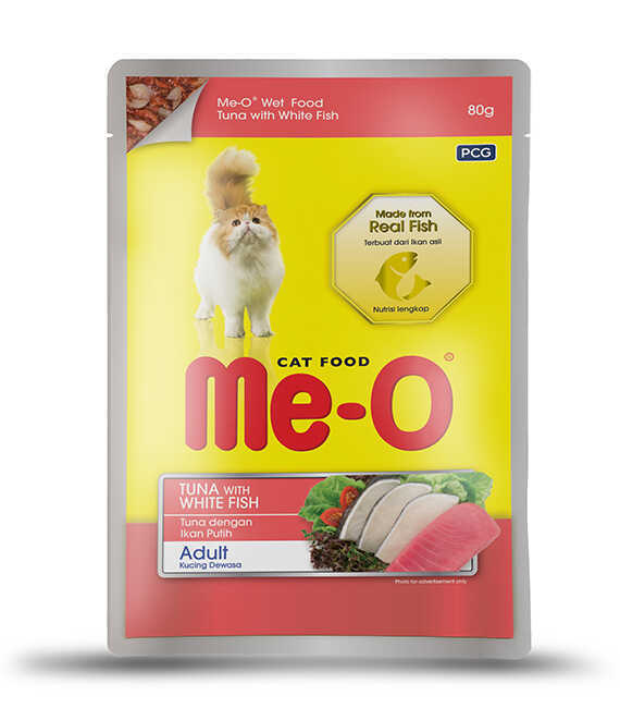 Me-o Adult Jöle İçerisinde Ton Balık ve Beyaz Balıklı Yetişkin Kedi Konservesi 80 Gr