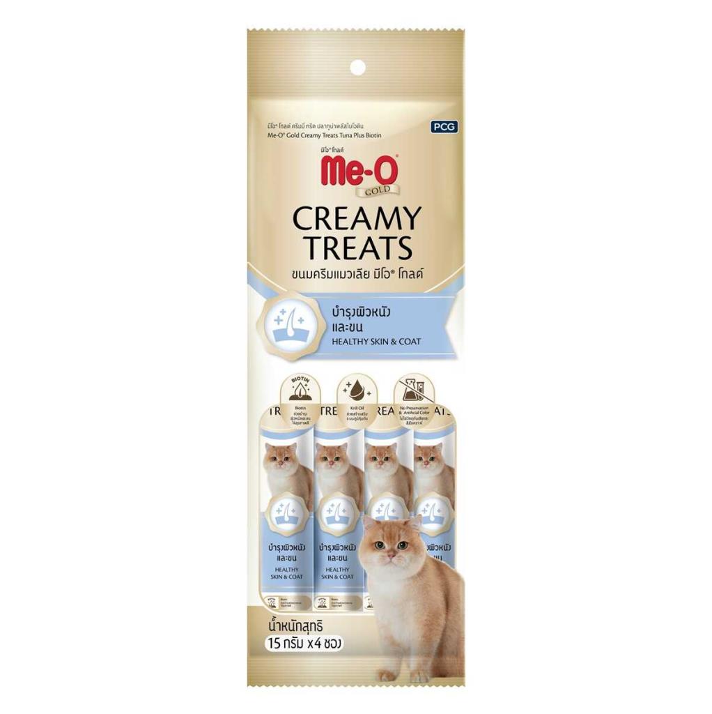 Me-O Gold Creamy Treats Ton Balıklı Ve Biotinli Ek Besin ve Kedi Ödülü 4x15 Gr 