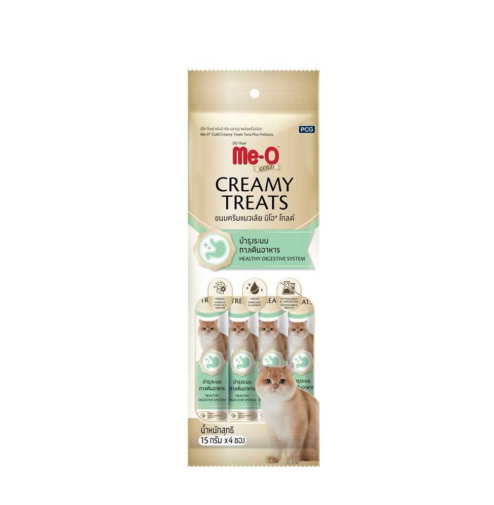 Me-O Gold Creamy Treats Ton Balıklı Ve Prebiyotikli Ek Besin ve Kedi Ödülü 4x15 Gr 
