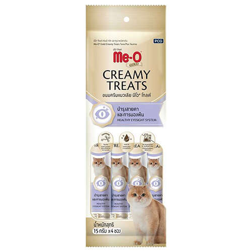 Me-O Gold Creamy Treats Ton Balıklı Ve Taurinli Ek Besin ve Kedi Ödülü 4x15 Gr