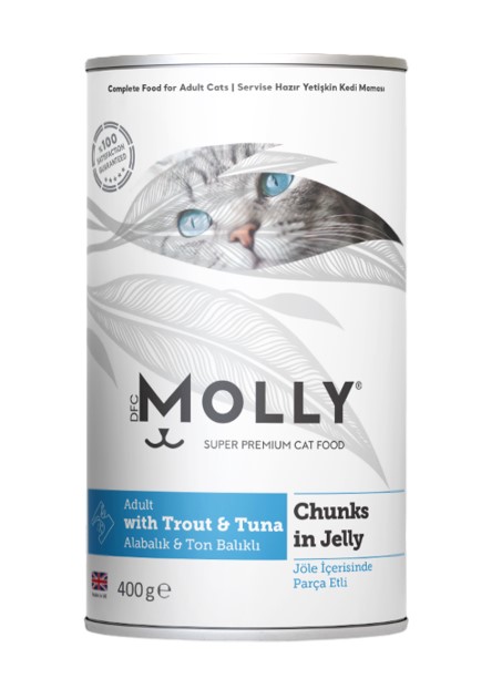 Molly Alabalık Ve Ton Balıklı Jöleli Yetişkin Kedi Konservesi 400 Gr