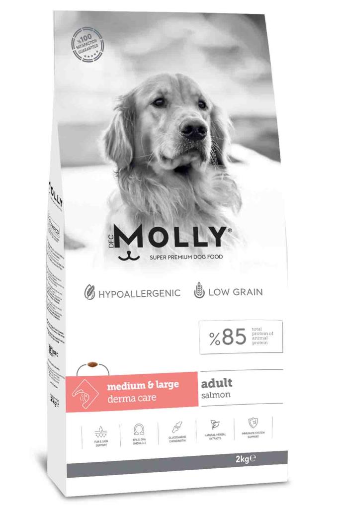 Molly Hypoallergenıc Somonlu Orta ve Büyük Irk Yetişkin Köpek Maması 2 Kg