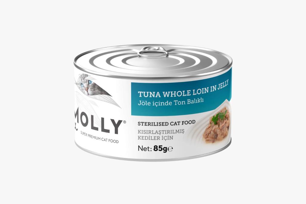 Molly Jole İçinde Ton Balıklı Tahılsız Kısırlaştırılmış Kedi Konservesi 85 Gr