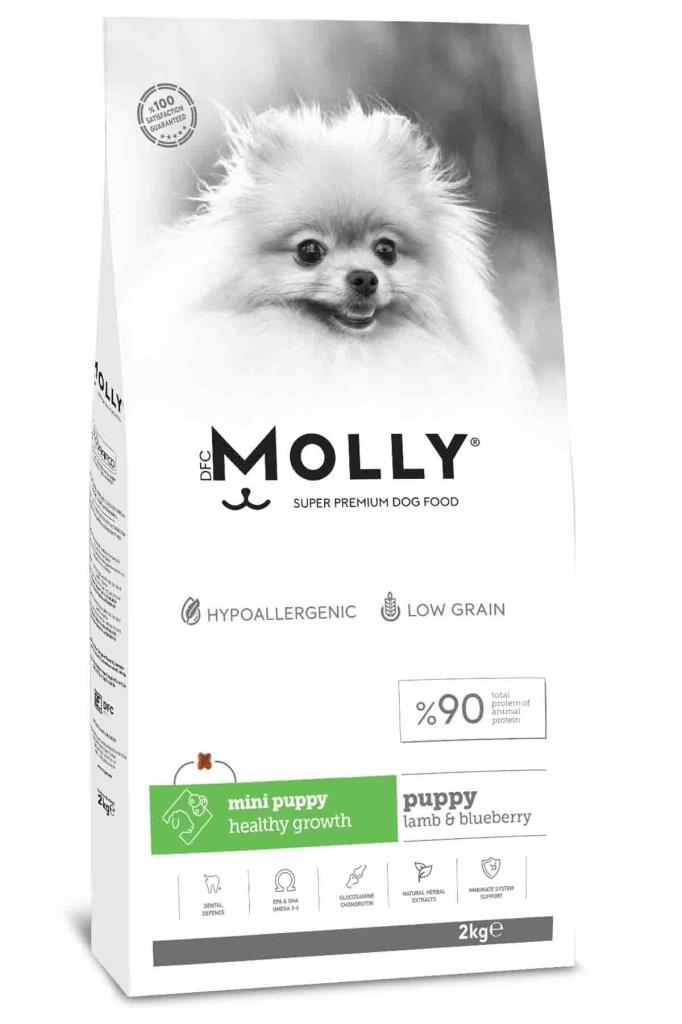Molly Kuzulu ve Yaban Mersinli Mini Irk Yavru Köpek Maması 2 Kg