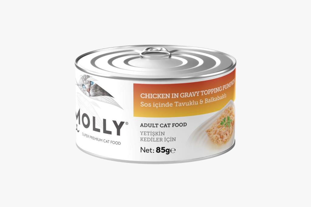 Molly Sos İçinde Tavuklu Balkabaklı Tahılsız Kedi Konservesi 85 Gr