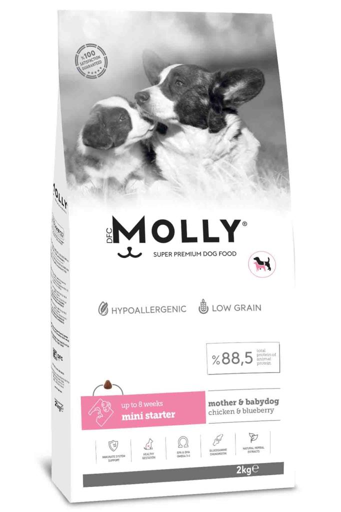 Molly Tavuklu ve Yaban Mersinli Mini Starter Yavru Köpek Maması 2 Kg