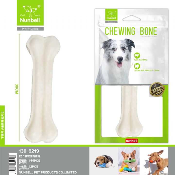 Nunbell Deri Pres Köpek Kemiği Beyaz 30 Cm 