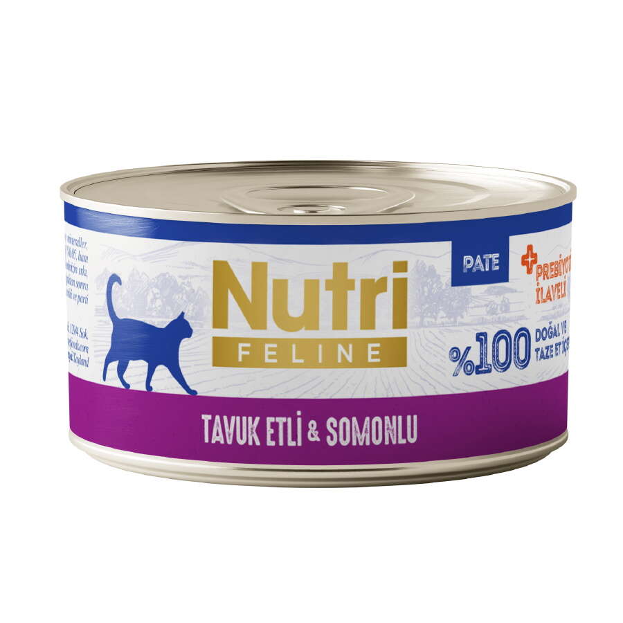 Nutri Feline Tavuk Eti ve Somonlu Tahılsız Kedi Konservesi 70 Gr
