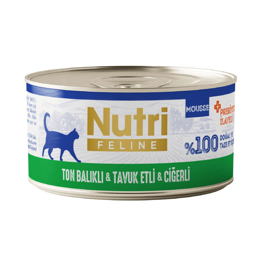 Nutri Feline Ton Tavuk ve Ciğerli Tahılsız Kedi Konservesi 70 Gr