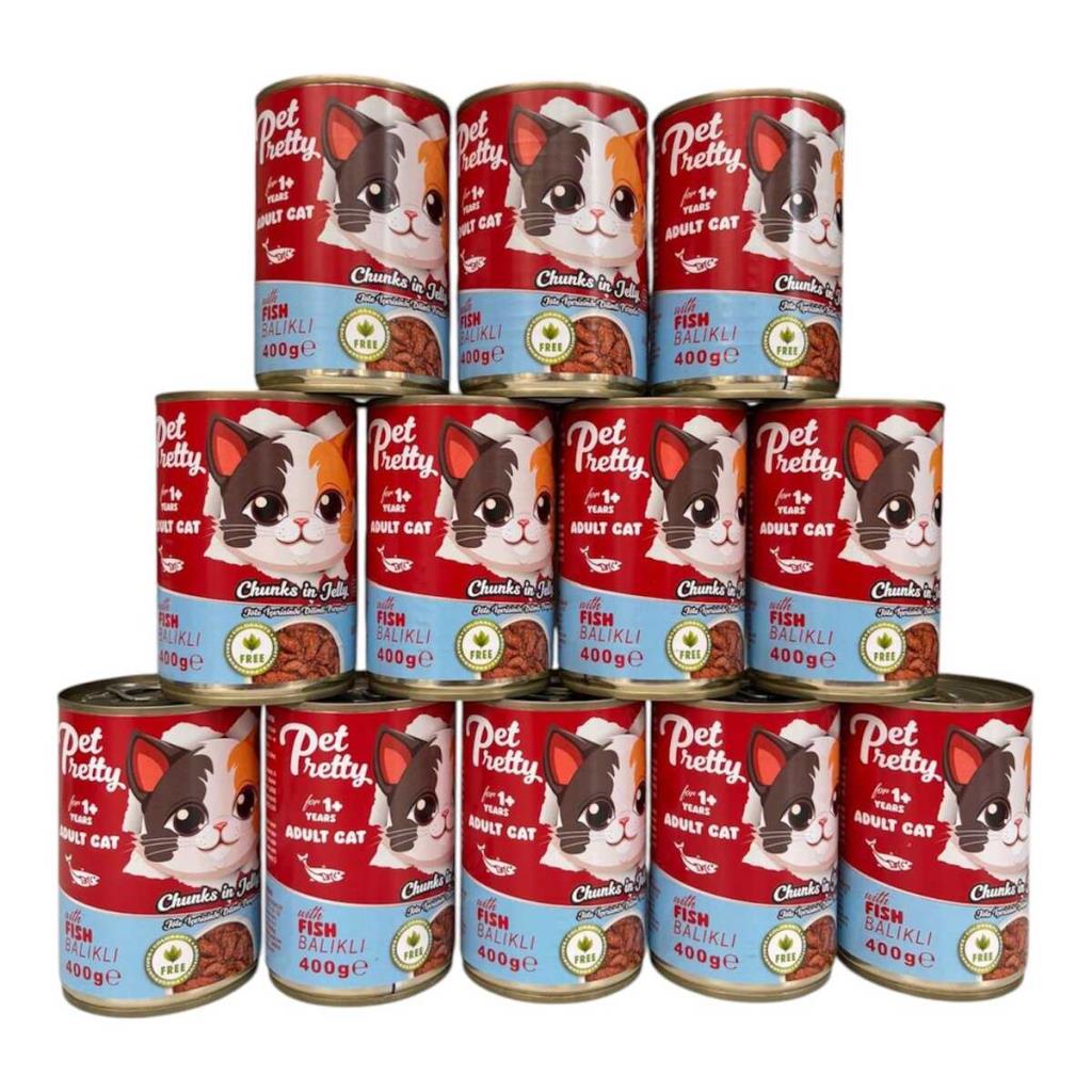 Pet Pretty Yetişkin Kediler İçin Balık Etli Yaş Mama 400 Gr