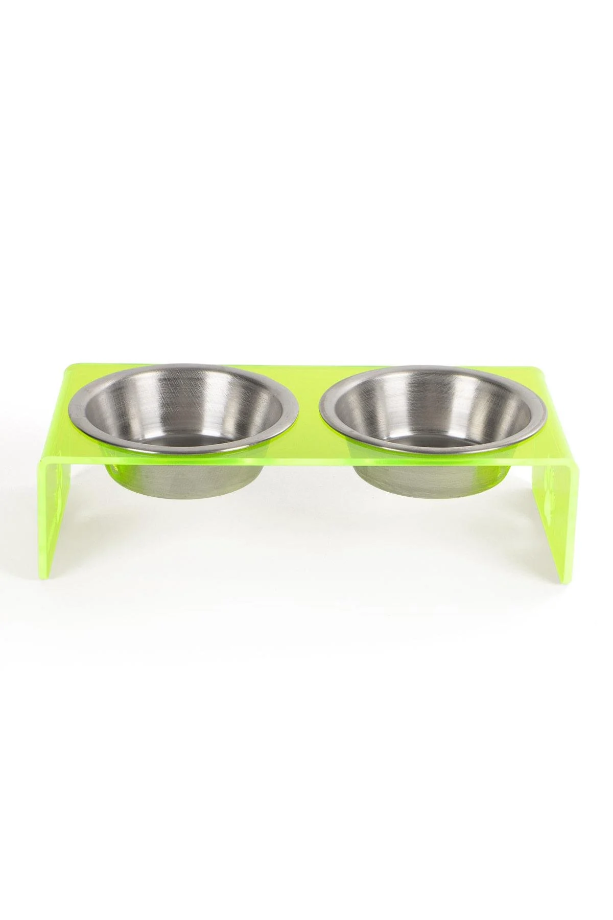 Petcanlar 2'li Yeşil Pleksi Dekoratif Kedi Ve Köpek Seramik Mama Su Kabı 31X14.5X8 Cm