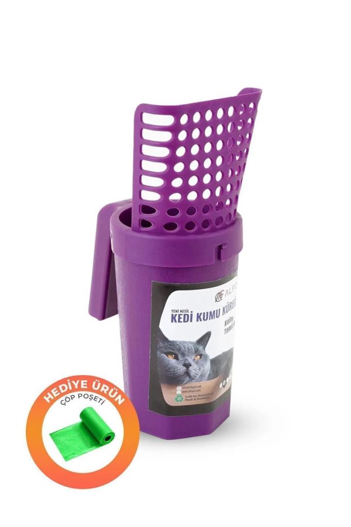 Petcanlar Yeni Nesil Mor Kedi Kumu Küreği Mor 28x13x12 Cm