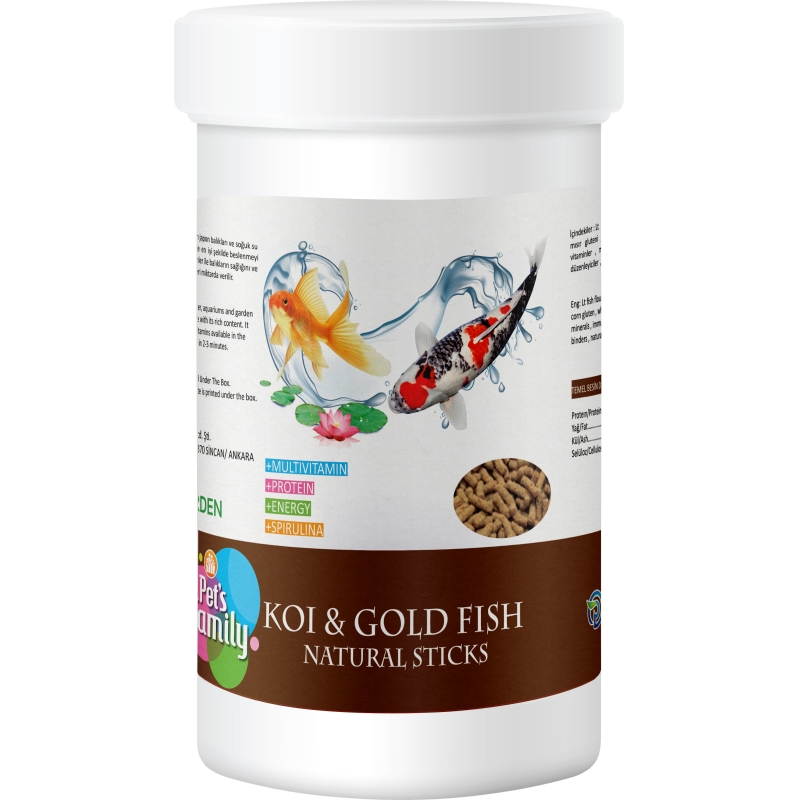 Pets Family Koı Gold Fısh Natural Stıcks 1 lt 1000 ml