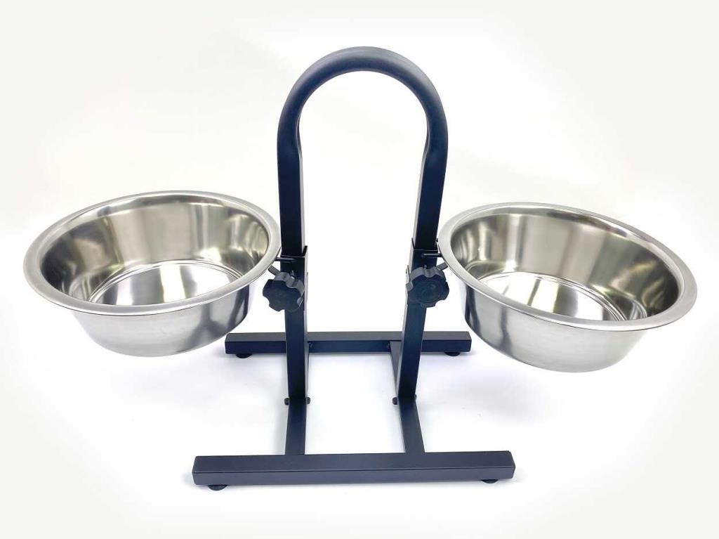 Playfull Ayaklı Ayarlanabilir İkili Çelik Mama Su Kabı 96 Oz 3 Lt