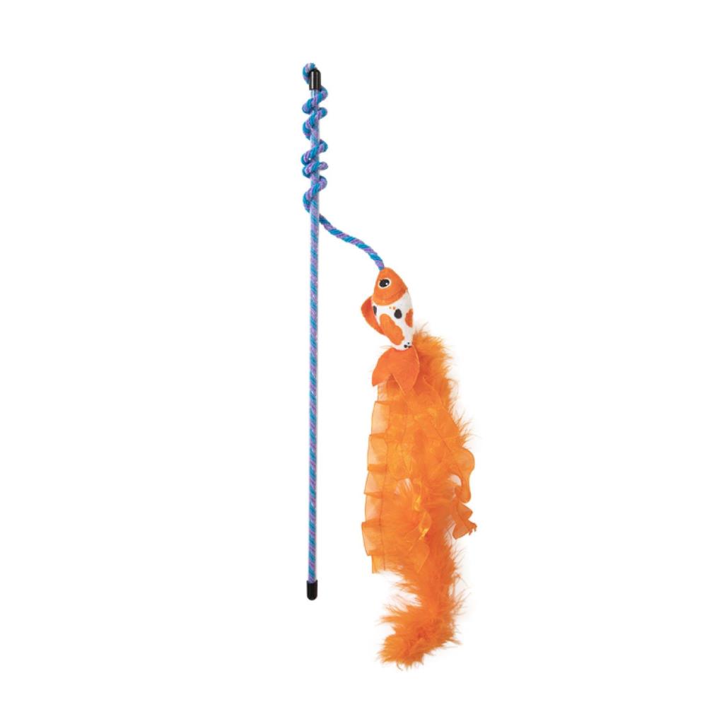 Quirky Kitty Cute Koi Wand Kedi Otlu Hışırtılı ve Tüylü Kedi Oltası